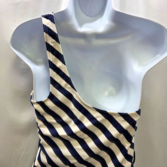 Sun & Sea Nautical Chic One-Shoulder Swimsuit - Size 14 - Picture 9 of 13